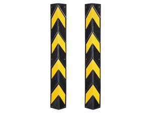 31" Rubber Corner Guard Wall Corner Protector with Reflective Yellow Strips for Garage 2pcs