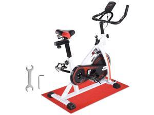Exercise Bike Stationary Bike Trainer Cardio Workout Indoor Fitness Home Gym, White