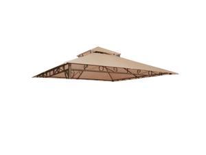 Yescom 10.6'x10.6' Gazebo Top Replacement for 2 Tier Madaga Frame Canopy Cover Patio Garden Yard Dark Beige Y00710T01 Yescom 10.6'x10.6' Gazebo Top Replacement for 2 Tier Madaga Frame Canopy Cover Patio Garden Yard Dark Beige Y00710T01