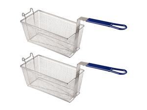 Yescom 2 Pack 13 1/4" x 6 1/2" x 6" Deep Fryer Basket With Handle Commercial Restaurant Yescom 2 Pack 13 1/4" x 6 1/2" x 6" Deep Fryer Basket With Handle Commercial Restaurant