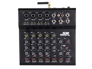 Monoprice ix6B 6-Channel Live Sound and Recording Mixer with Bluetooth, USB, and On Board Delay Effect, Phantom Power, EQ - Stage Right Series