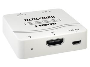 Monoprice Blackbird 4K/1080p 1x2 HDMI Splitter | 4K@30Hz, 1 Source onto 2 Displays, USB Powered, For PS4, Apple TV, Roku, Xbox 360, Laptop, Blu-ray Players, etc