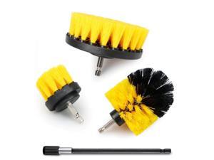 MPM 4 Piece Drill Brush Cleaning Attachments Set, All Purpose Clean Power Scrubber Brush, with Extend Long Attachment for Tiles, Sinks, Bathroom, Kitchen, Tub, Car