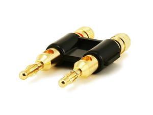 Monoprice Dual High-Quality Gold Plated Speaker Banana Plugs, Black Monoprice Dual High-Quality Gold Plated Speaker Banana Plugs, Black