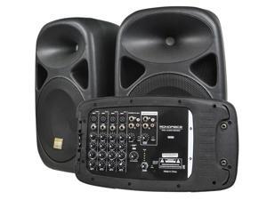 Monoprice PA System | With Two 10-Inch Speakers, 8-channel, 130 Watt, 20 Hz - 20 kHz frequency response - Stage Right Series Monoprice PA System | With Two 10-Inch Speakers, 8-channel, 130 Watt, 20 Hz - 20 kHz frequency response - Stage Right Series