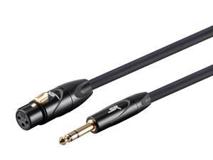 3ft Stage Right XLR Female to 1/4inch TRS Male 16AWG Cable (Gold Plated)