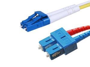 Monoprice Single Mode Fiber Optic Cable - 50 Meter - Yellow | LC/SC, 9/125 Type, Duplex, UL, OFNR Jacket (Optical Fiber, Non-conductive, Riser)