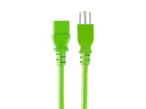 Monoprice 18AWG Power Cable / Cord - 2ft - Green 3 Conductor PC Power Connector Socket 10A (NEMA 5-15P to IEC 60320 C13)