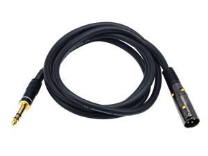 Monoprice XLR Male to 1/4inch TRS Male Cable - 6 Feet (4 Pack) | Gold Plated, 16AWG - Premier Series