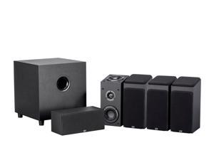Monoprice Premium 514Ch Immersive Home Theater System  Black With 8 Inch 200 Watt Subwoofer