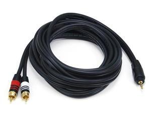 Monoprice 10ft Premium 3.5mm Stereo Male to 2RCA Male 22AWG Cable (Gold Plated) - Black Monoprice 10ft Premium 3.5mm Stereo Male to 2RCA Male 22AWG Cable (Gold Plated) - Black