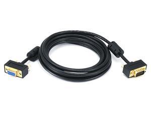 Monoprice Ultra Slim SVGA Super VGA Male to Female Monitor Cable - 10 Feet With Ferrites | 30/32AWG, Gold Plated Connector