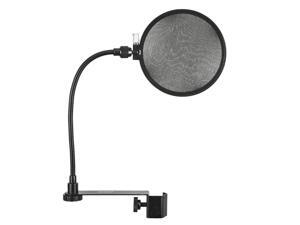 Monoprice Vocal Performance Dual Screen Microphone Pop Filter - Black With Double Semi Transparent Nylon Screens And Goose Neck Flexible C Clamp Monoprice Vocal Performance Dual Screen Microphone Pop Filter - Black With Double Semi Transparent Nylon Screens And Goose Neck Flexible C Clamp