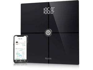 Rollifit Premium Smart Scale - Body Fat Scale With Fitness APP & Body Composition Monitor, Works With Android/iPhone 8/iPhone X, Black