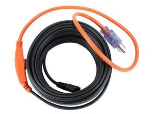 84 Watts Electric Water Pipe Heater Black Cable - 12 Feet, Connected to a 2ft 18/3 SJTW Orange Power Supply Cord, With Built-in Thermostat 84 Watts Electric Water Pipe Heater Black Cable - 12 Feet, Connected to a 2ft 18/3 SJTW Orange Power Supply Cord, With Built-in Thermostat