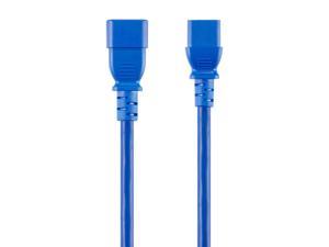 Monoprice Extension Cord - 4 Feet - Blue | IEC 60320 C14 to IEC 60320 C13, 14AWG, 100-250V, For Powering Computers, Monitors, and other Peripherals
