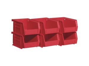 Quantum Storage Small Red Stackable Parts Bin (6-Pack) RQUS210RD Quantum Storage Small Red Stackable Parts Bin (6-Pack) RQUS210RD