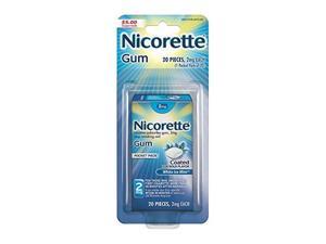 Nicorette Nicotine Gum White Ice Mint 2 milligram Stop Smoking Aid 20 count