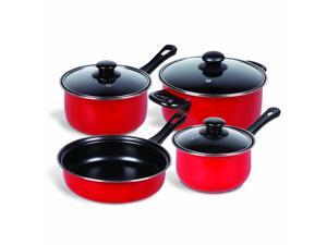 Gibson Home Chef Du Jour 7-Piece Cookware Set, True Red Gibson Home Chef Du Jour 7-Piece Cookware Set, True Red