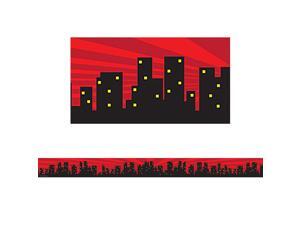 Teacher Created Resources TCR5831 Superhero Cityscape Straight Trim Border Teacher Created Resources TCR5831 Superhero Cityscape Straight Trim Border