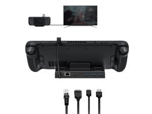 6 In 1 Dock Station with RJ45 LAN Port for Steam Deck/Nintendo Switch/Switch OLED -Black