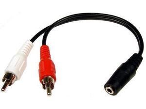 6in 3.5mm Stereo Jack to Dual RCA Cable 6in 3.5mm Stereo Jack to Dual RCA Cable