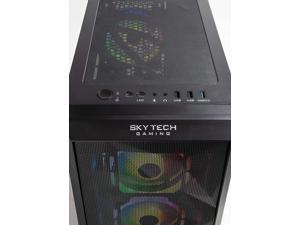 Skytech Chronos Gaming PC Desktop – Ryzen 5 5600X, RTX 3060, 1TB NVME, 16G DDR4 3200, 120mm AIO, AC Wi-Fi, Windows 10 Home 64-bit, Black
