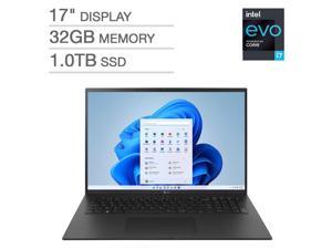 LG gram 17" Intel Evo Platform Laptop - 12th Gen Intel Core i7-1260P - 2560 x 1600 - Windows 11 Notebook 17Z90Q-K.ADC9U1 32GB RAM 1TB SSD