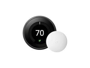 Google Nest Learning Thermostat with Nest Temperature Sensor Black