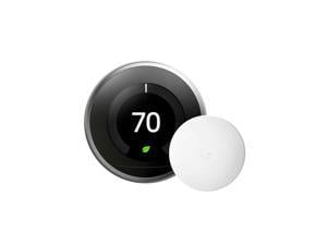 Google Nest Learning Thermostat with Nest Temperature Sensor Stainless Steel