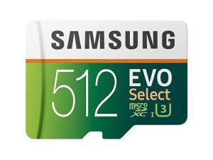 Samsung 512GB 100MB/s (U3) MicroSDXC Evo Select Memory Card with Adapter (MB-ME512GA/AM)