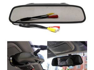 4.3" Car Rear View Mirror Monitor Kit Reverse Parking System W/ 6M Camera Cable