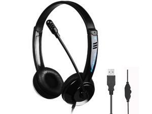 USB Wired Headset, Stereo Headphone With Noise Reduction Microphone and Volume Control Function for Business Communication Online Chat UC Skype Lync Softphone Call Center Office Game (Black) USB Wired Headset, Stereo Headphone With Noise Reduction Microphone and Volume Control Function for Business Communication Online Chat UC Skype Lync Softphone Call Center Office Game (Black)