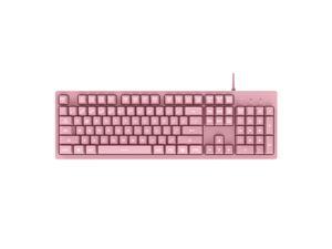 DKS100 Wired Membrane Keyboard with 104 Keys, White Backlit Computer Keyboard with USB Interface For Business Office, Games(Pink) DKS100 Wired Membrane Keyboard with 104 Keys, White Backlit Computer Keyboard with USB Interface For Business Office, Games(Pink)