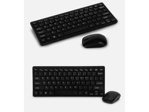 Ultra-thin 2.4GHZ wireless keyboard and mouse combination, with mini USB receiver, suitable for Windows, computers, desktops, PCs, laptops Mac-Black