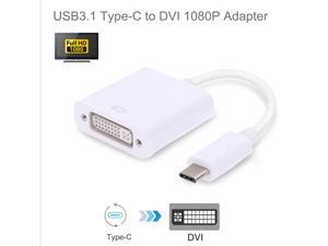 USB-C to DVI adapter, USB 3.1 Type C (compatible with Thunderbolt 3) to DVI converter, for MacBook Pro / Air / iPad Pro, Samsung Galaxy USB-C to DVI adapter, USB 3.1 Type C (compatible with Thunderbolt 3) to DVI converter, for MacBook Pro / Air / iPad Pro, Samsung Galaxy