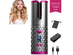 Cordless automatic hair curler, PADCIST world's first wireless portable electric hair left and right rotating hair curler,300?-390? control device, completely anti-perm, curling perm anytime