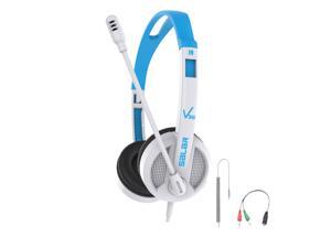 35MM Wired Computer Headset Headphones with Noise Reduction Microphone and Volume Control for Kids Boys Girls Adult Schools Online Learning and Online Education Support Tablets Laptops PC White