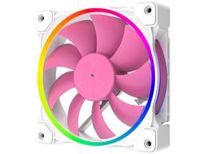 120mm Chassis Cooling Fan, RGB LED Luminous Computer Radiator, 3-Pin ARGB+4-Pin PWM Speed Control Cooling Fan (Pink) 120mm Chassis Cooling Fan, RGB LED Luminous Computer Radiator, 3-Pin ARGB+4-Pin PWM Speed Control Cooling Fan (Pink)