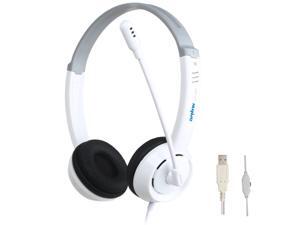 USB Wired Headset with Noise Canceling Microphone and Volume Controller, PC Computer Headphone for UC Softphones Business Skype Lync Conference Online Course Remote Work USB Wired Headset with Noise Canceling Microphone and Volume Controller, PC Computer Headphone for UC Softphones Business Skype Lync Conference Online Course Remote Work