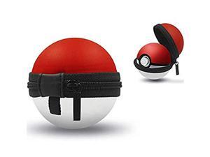 Carry Case Bag Compatible with Nintendo Switch Poke Ball Plus Controller, Pokémon Lets Go Pikachu Eevee Pokeball Portable Travel Hard Protective Bag with Buckle (Red & White)