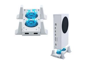 Cooling Fan and Vertical Stand for Xbox Series S , Dual High Speed Fans with 3 Level Adjustable Speed & 2 USB Hub Charging & Data Syncing & 2 Non-Slip Holder for Xbox Series S Console Cooling Fan and Vertical Stand for Xbox Series S , Dual High Speed Fans with 3 Level Adjustable Speed & 2 USB Hub Charging & Data Syncing & 2 Non-Slip Holder for Xbox Series S Console