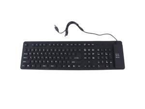 Waterproof Portable Soft Flexible Silicone Keyboard for PC Laptop 109 Keys black Waterproof Portable Soft Flexible Silicone Keyboard for PC Laptop 109 Keys black