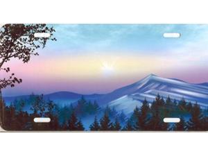 Mountains Full Color License Plate Free Names on this Plate