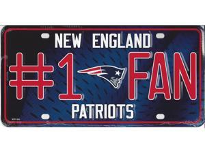 New England Patriots #1 Fan Metal License Plate New England Patriots #1 Fan Metal License Plate