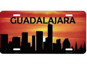 Guadalajara Skyline Silhouette Metal License Plate Guadalajara Skyline Silhouette Metal License Plate