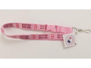 Boston Red Sox Pink Lanyard With Safety Latch Boston Red Sox Pink Lanyard With Safety Latch