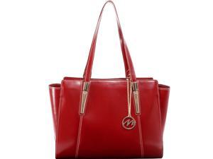 McKlein 97506 Aldora Leather Shoulder Tote, Red McKlein 97506 Aldora Leather Shoulder Tote, Red