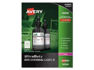 Avery UltraDuty GHS Chemical Labels for Laser Printers, Waterproof, UV Resistant, 2 x 2, 600 Pack (60506) Avery UltraDuty GHS Chemical Labels for Laser Printers, Waterproof, UV Resistant, 2 x 2, 600 Pack (60506)