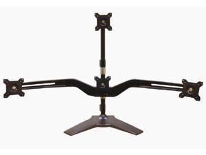 Amer Mounts Stand Base Quad One Over Three 24" Screen Mount - Black